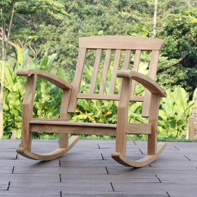 Caterina Teak Patio Rocking Chair With Cushion - Cambridge Casual 4 Caterina Teak Patio Rocking Chair With Cushion - Cambridge Casual - Image 2