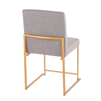 Set Of 2 Highback Fuji Polyester/Steel Dining Chairs Gold/Light Gray - LumiSource 5 Set Of 2 Highback Fuji Polyester/Steel Dining Chairs Gold/Light Gray - LumiSource - Image 3