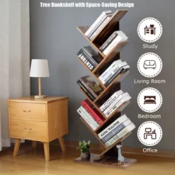 Costway Tree Bookshelf 8-Tier Bookcase Free Standing Book Rack Display Stand -Baxton Studio Store GUEST 01a2c26b 8707 4e19 8052 eba75a1e9707