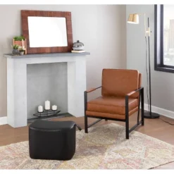 Franklin Armchair With Faux Leather Black/Camel Brown - LumiSource 15 Franklin Armchair With Faux Leather Black/Camel Brown - LumiSource -Baxton Studio Store GUEST 0298e2da 62f6 48a7 9f8a 0df14c9d176a