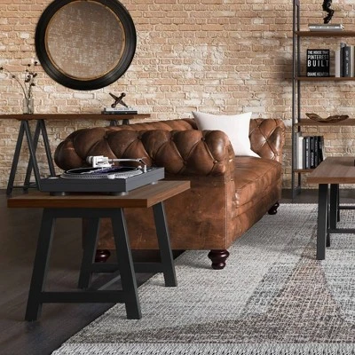 Hawkins Metal/Wood End Table Walnut - WyndenHall 3 Hawkins Metal/Wood End Table Walnut - WyndenHall