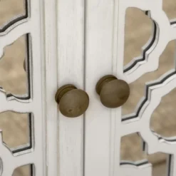 HOMCOM Farmhouse Storage Cabinet, Sideboard Buffet Cabinet With Double Glass Doors And Solid Wood Countertop For Kitchen, Living Room -Baxton Studio Store GUEST 04066df7 9813 4267 91be 549ab8b6b790