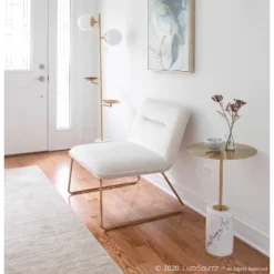 Casper Contemporary Upholstered Accent Chair Gold/Cream - LumiSource 18 Casper Contemporary Upholstered Accent Chair Gold/Cream - LumiSource -Baxton Studio Store GUEST 04348df7 23c1 4b2b b3d2 f96cc79f7481