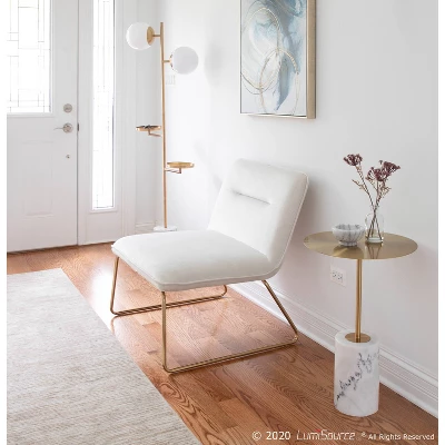 Casper Contemporary Upholstered Accent Chair Gold/Cream - LumiSource 10 Casper Contemporary Upholstered Accent Chair Gold/Cream - LumiSource - Image 8