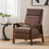 Fernhill Mid Century Modern Faux Leather Upholstered Pushback Recliner Dark Brown/Dark Espresso - Christopher Knight Home -Baxton Studio Store GUEST 054e26a1 6dde 4687 82e7 3ae0641fd8fb