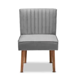 Alvis Velvet Upholstered And Wood Dining Chair - Baxton Studio -Baxton Studio Store GUEST 0709f988 a181 44c3 9bdd bf25f0d15b1c