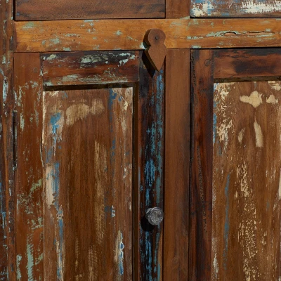 Rustic Wood Cabinet Chestnut Brown - Olivia & May 4 Rustic Wood Cabinet Chestnut Brown - Olivia & May - Image 2