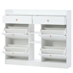 Modern Multifunctional Shoe Cabinet With 4 Turnover Drawers - ModernLuxe -Baxton Studio Store GUEST 0976190c ff49 4577 b83f c310e7795738