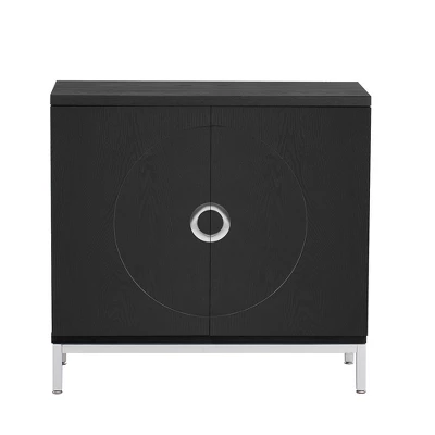 34" Simple Accent Storage Cabinet With Solid Wood Veneer And Metal Leg Frames - ModernLuxe 6 34" Simple Accent Storage Cabinet With Solid Wood Veneer And Metal Leg Frames - ModernLuxe - Image 4