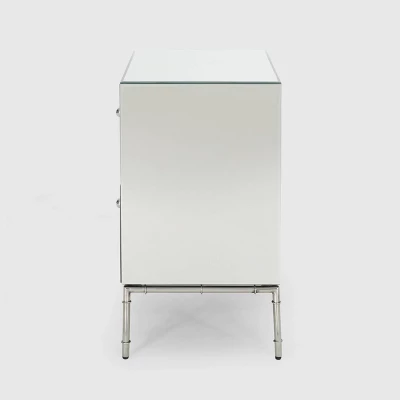 Crowley Modern Mirrored Cabinet Silver - Christopher Knight Home 6 Crowley Modern Mirrored Cabinet Silver - Christopher Knight Home - Image 4