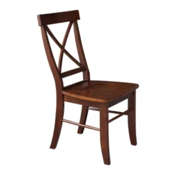 Set Of 2 X Back Chairs With Solid Wood Seats Espresso - International Concepts -Baxton Studio Store GUEST 0c3b5861 e31c 4f38 b128 8e46e91dc3a8