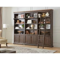 94" Sonoma Bookcase Wall With Wood Ladder Brown - Martin Furniture 9 94" Sonoma Bookcase Wall With Wood Ladder Brown - Martin Furniture -Baxton Studio Store GUEST 0ca7d634 78bb 4431 8a33 9abf92a65c88