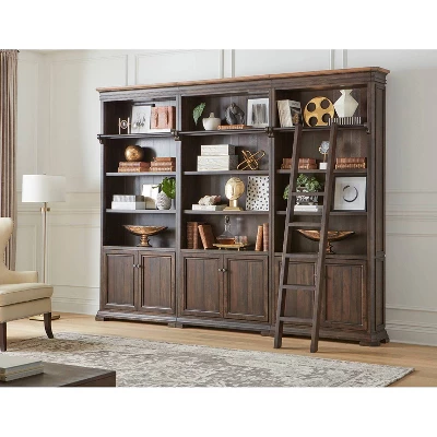 94" Sonoma Bookcase Wall With Wood Ladder Brown - Martin Furniture 6 94" Sonoma Bookcase Wall With Wood Ladder Brown - Martin Furniture - Image 4