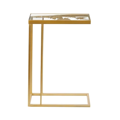 Contemporary Metal And Glass Accent Table Gold - Olivia & May 6 Contemporary Metal And Glass Accent Table Gold - Olivia & May - Image 4