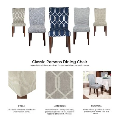 Set Of 2 Parson Dining Chair Wood/Navy Key - HomePop 6 Set Of 2 Parson Dining Chair Wood/Navy Key - HomePop - Image 4