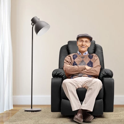 Costway Electric Recliner Chair Massage Sofa Leather W/ USB Charge Port BrownBlack 6 Costway Electric Recliner Chair Massage Sofa Leather W/ USB Charge Port BrownBlack - Image 4