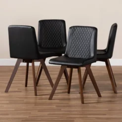 Set Of 4 Pernille Faux Leather Walnut Finished Dining Chairs - Baxton Studio 11 Set Of 4 Pernille Faux Leather Walnut Finished Dining Chairs - Baxton Studio -Baxton Studio Store GUEST 0eaf4dde 9277 42f9 9831 a8f3d2a04ef1