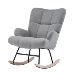 FERPIT Upholstered Teddy Velvet Accent Chair & Rocking Chair With Wingback Design -Baxton Studio Store GUEST 0ef8fe64 3d1c 4bb2 98de 72ce54c6ad7d