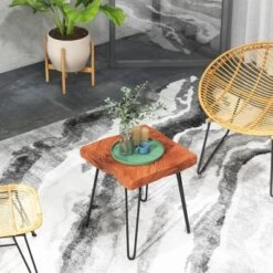 Costway Square End Table Accent Side Table Reclaimed Teak Wood Plant Stand Patio Rustic -Baxton Studio Store GUEST 1083099c 9f7e 4496 a15f f753e0593b4b
