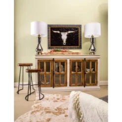 Tucker Credenza With Clear Tempered Glass Window White/Natural - Stylecraft 15 Tucker Credenza With Clear Tempered Glass Window White/Natural - Stylecraft -Baxton Studio Store GUEST 11c4c5c2 988d 446d 994c fbd3d70c73bd