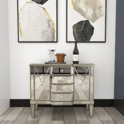 Glam Mirrored Rectangular Storage Cabinet Silver - Olivia & May 34 Glam Mirrored Rectangular Storage Cabinet Silver - Olivia & May -Baxton Studio Store GUEST 11db8e60 bd49 4f70 ae66 b5bd05a9a090