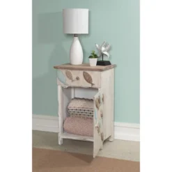 Salina Side Table White - Powell Company -Baxton Studio Store GUEST 122c85aa b80a 4553 bd8b a657cb2fa6c9
