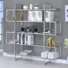 63" Contemporary 5 Shelf Zig Zag Bookcase With Glass Shelves Chrome - Coaster -Baxton Studio Store GUEST 12b129b0 6da3 4446 84ea e48e625f71e7