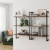 39" 3 Tier Wall Mount Floating Bookshelf Reclaimed Oak/Matte Black - Nathan James -Baxton Studio Store GUEST 134a2f9f e9c5 46f9 ab76 2f4d13c8e1ad