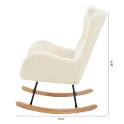 Teddy Tufted Rocking Chair With Rubber Legs - ModernLuxe -Baxton Studio Store GUEST 13f17971 3da8 4de4 bb9c a185f94a8353