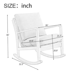 Christie Linen Fabric Upholstered Solid Wood Armrest Nursery Glider Rocker Chair For Living And Bedroom-Maison Boucle -Baxton Studio Store GUEST 13f9d811 fecf 4361 a146 7b7d791fe619