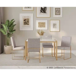 Set Of 2 Highback Fuji Polyester/Steel Dining Chairs Gold/Light Gray - LumiSource 18 Set Of 2 Highback Fuji Polyester/Steel Dining Chairs Gold/Light Gray - LumiSource -Baxton Studio Store GUEST 142a539c ca9a 4d69 bc26 ff0082af263b