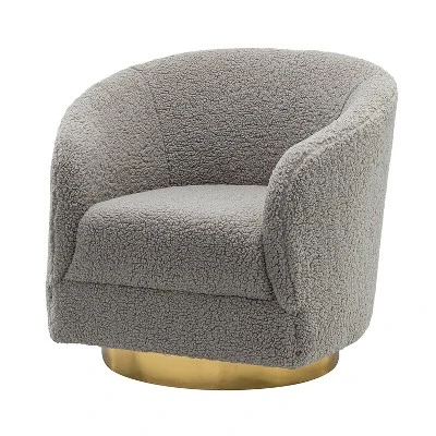 Pierfranco Wooden Upholstered Accent Barrel Chair Swivel Barrel Chair With Metal Base | ARTFUL LIVING DESIGN 12 Pierfranco Wooden Upholstered Accent Barrel Chair Swivel Barrel Chair With Metal Base | ARTFUL LIVING DESIGN - Image 10