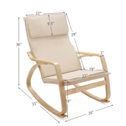 Costway Modern Bentwood Rocking Chair Fabric Upholstered Relax Rocker Lounge Chair GrayBeige 15 Costway Modern Bentwood Rocking Chair Fabric Upholstered Relax Rocker Lounge Chair GrayBeige -Baxton Studio Store GUEST 17477332 a57a 40e4 896e 2998ca7dbc91