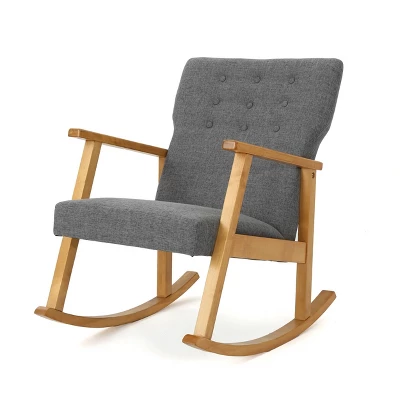 Harvey Mid-Century Modern Fabric Rocking Chair - Christopher Knight Home 8 Harvey Mid-Century Modern Fabric Rocking Chair - Christopher Knight Home - Image 6