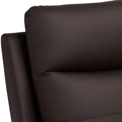Elm Lane Newport Dark Brown Faux Leather Recliner Chair Modern Armchair Comfortable Push Manual Reclining Footrest For Bedroom Living Room Reading 4 Elm Lane Newport Dark Brown Faux Leather Recliner Chair Modern Armchair Comfortable Push Manual Reclining Footrest For Bedroom Living Room Reading - Image 2