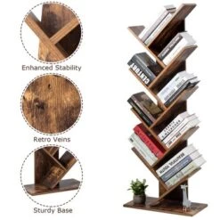 Costway Tree Bookshelf 8-Tier Bookcase Free Standing Book Rack Display Stand -Baxton Studio Store GUEST 19dc1aef 9320 487e 8584 90882be5fcc4