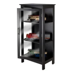 Poppy Display Curio Cabinet With Glass Door Wood/Black - Winsome -Baxton Studio Store GUEST 1a353cd9 fd6a 458b 9172 1b57133e1b32
