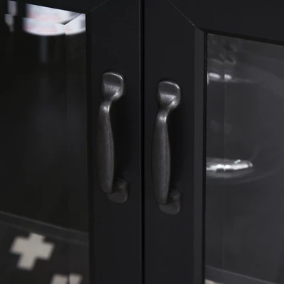 HOMCOM 71" Bookcase Storage Hutch Cabinet With Adjustable Shelves And Glass Doors For Home Office, Kitchen, Living Room 7 HOMCOM 71" Bookcase Storage Hutch Cabinet With Adjustable Shelves And Glass Doors For Home Office, Kitchen, Living Room - Image 5