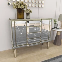 Glam Mirrored Rectangular Storage Cabinet Silver - Olivia & May 31 Glam Mirrored Rectangular Storage Cabinet Silver - Olivia & May -Baxton Studio Store GUEST 1ad04d7d 0e87 43bc 85f2 97749de743bf