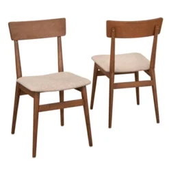 Set Of 2 Newington Mid-Century Dining Chairs Walnut/Mocha - Lifestorey 9 Set Of 2 Newington Mid-Century Dining Chairs Walnut/Mocha - Lifestorey -Baxton Studio Store GUEST 1afec4cf a7a1 430e 9a51 8011c1d8d479