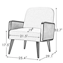 Flavio Rattan Accent Chair Mordern Armchair Comfy Living Room Club Chair | Karat Home - Linen Solid -Baxton Studio Store GUEST 1c97e766 b8dd 4350 839b a640b32de686