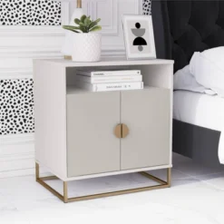 Kelly Accent Cabinet White/Taupe - Paris Hilton X The Novogratz 12 Kelly Accent Cabinet White/Taupe - Paris Hilton X The Novogratz -Baxton Studio Store GUEST 1dfa10a4 0cd4 4b28 8484 4370cea0f162