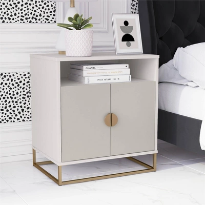 Kelly Accent Cabinet White/Taupe - Paris Hilton X The Novogratz 4 Kelly Accent Cabinet White/Taupe - Paris Hilton X The Novogratz - Image 2