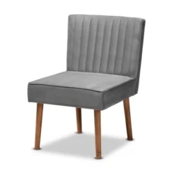 Alvis Velvet Upholstered And Wood Dining Chair - Baxton Studio -Baxton Studio Store GUEST 1e15ae06 2bd7 4474 96ca 176a4ba0b982