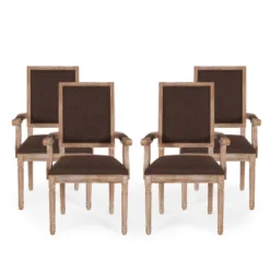 Set Of 4 Maria French Country Wood Upholstered Dining Chairs - Christopher Knight Home -Baxton Studio Store GUEST 1eb439e1 6507 4bb2 b330 98492bdae793