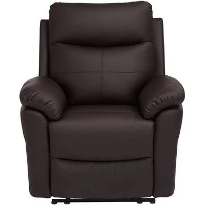 Elm Lane Newport Dark Brown Faux Leather Recliner Chair Modern Armchair Comfortable Push Manual Reclining Footrest For Bedroom Living Room Reading 8 Elm Lane Newport Dark Brown Faux Leather Recliner Chair Modern Armchair Comfortable Push Manual Reclining Footrest For Bedroom Living Room Reading - Image 6