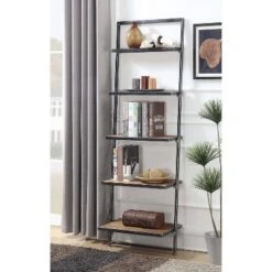 72.25" Laredo 5 Tier Ladder Bookcase/shelf Natural/Antique Black - Breighton Home 11 72.25" Laredo 5 Tier Ladder Bookcase/shelf Natural/Antique Black - Breighton Home -Baxton Studio Store GUEST 20c10f35 4940 46ae ae22 ddf4afef5d6b
