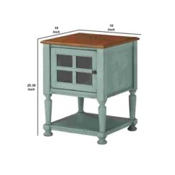 Lattice Door Front Wooden Accent Cabinet Brown/Teal - Benzara -Baxton Studio Store GUEST 21f63a54 348e 4615 816c d032979e1f0a