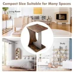Costway Side Table 2 Tier Sofa Couch Table Compact C-shape End Table Snack Coffee Table -Baxton Studio Store GUEST 23765fec 0425 4281 87ea 4d11e1be9817