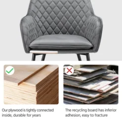 Yaheetech Set Of 2 Velvet Fabric Dining Chairs With Metal Legs -Baxton Studio Store GUEST 2376e803 39bd 4193 a57e 7aa5c8a1e985